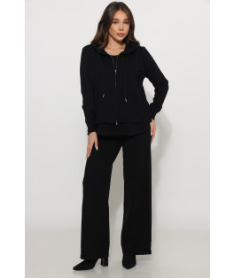 חליפה סריג צמות משולבת צוארון