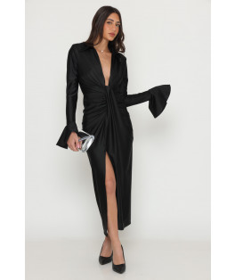 שמלה מקסי לייקרה שרוול פעמון