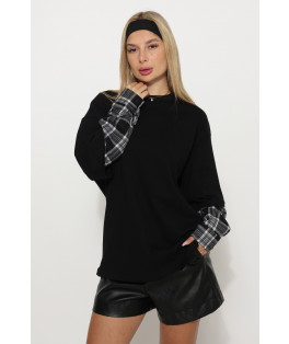 חולצה שילוב משבצות מותן