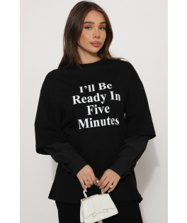 חולצה דפוס שילוב צבע מותן 