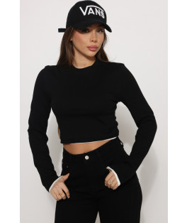 חולצה שילוב בד בשרוול