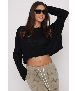 חולצה מותן בטן שרוול ארוך