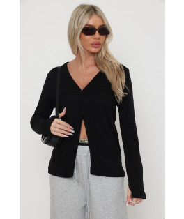 חולצה 3 כפתורים פתח בבטן