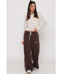 מכנס פספול פס לבן שרוך