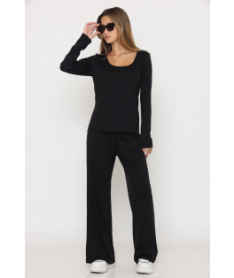 חליפה שרוול ארוך מכנס רחב 