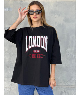 חולצה אוברסיז דפוס LONDON