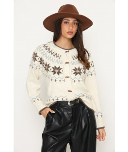 סריג כפתור עץ ריקמה