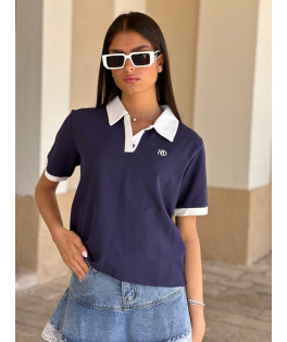 חולצה צוארון פיקה + ריקמה