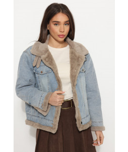 מעיל ג`ינס פרווה