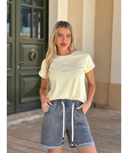 מכנס ג`ינס קצר שרוך