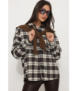 חולצה משובצת+צעיף