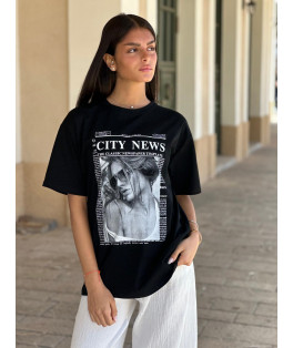 חולצה דפוס CITY NEWS