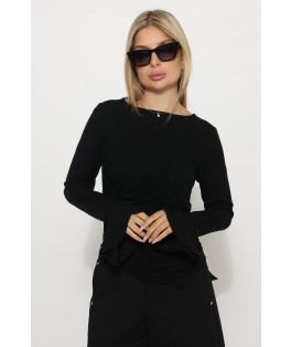 חולצה כיווצים שרוול רחב מלמלה