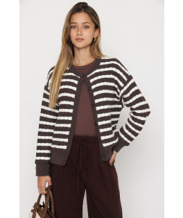 קרדיגן פסים צמה
