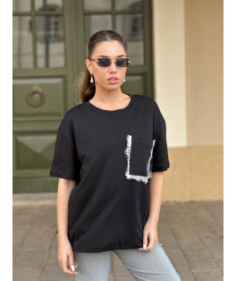 חולצה כיס שילוב תחרה