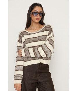 סריג פסים עבים בטן ניקי