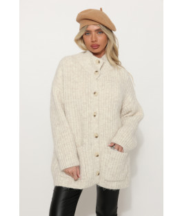 קרדיגן סריג אובר סייז כפתורים וכיסם