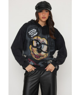 קפוצ`ון דפוס משקפיים מיקי