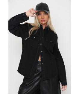 חולצה ג`ינס מכופתרת