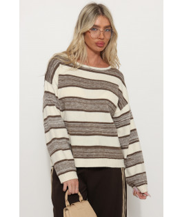 סריג פסים מחשוף סירה