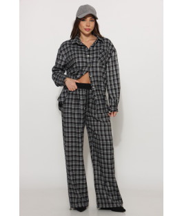 מכנס משובץ גומי במותן 