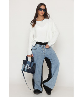 מכנס משולב פוטר+ג`ינס