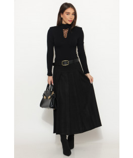 חצאית זמש קפליים מידי