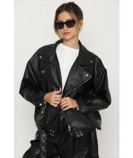 ג`קט דמוי עור רוכסנים